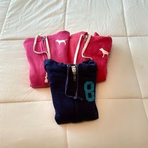 3 Pink sweatshirts selling as bundle